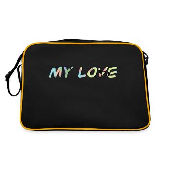 My Love - Retro Tasche - Schwarz/Gold - Hinten