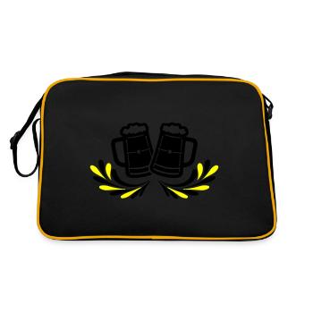 Chope de bière symbole de bière - Sac Retro - noir/or - Dos