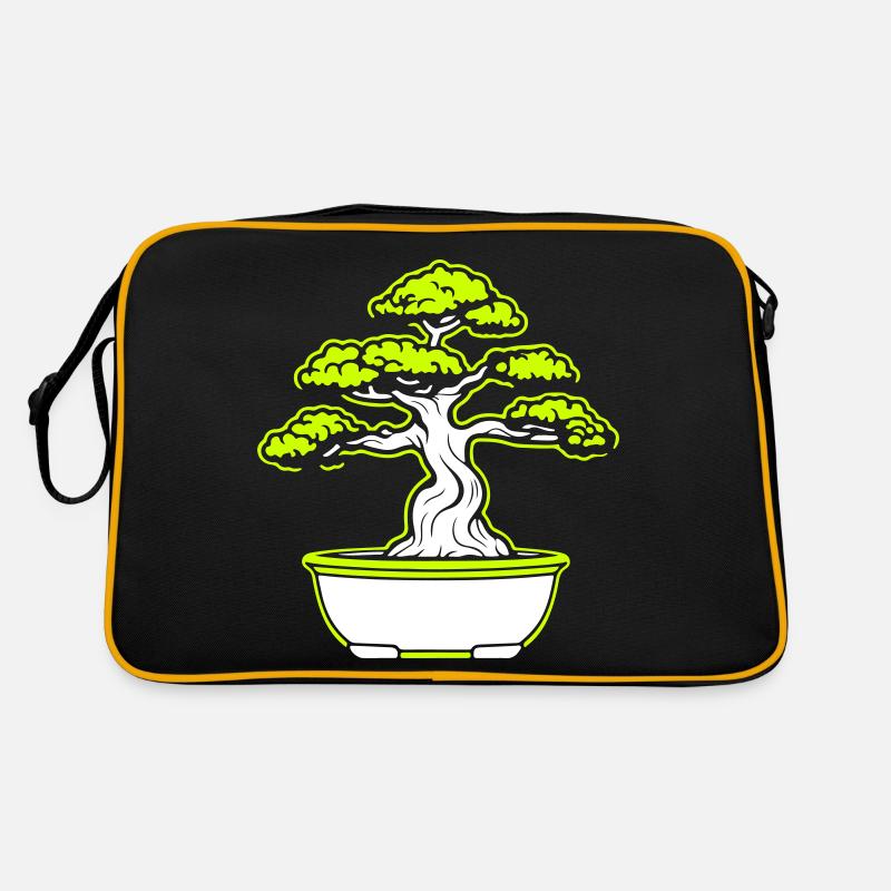 Bonsai Baum Symbol - Retro Tasche - Schwarz/Gold