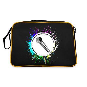 Microphone Icon - Retro Bag - black/gold - Back