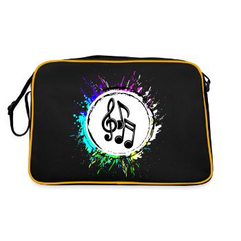 Personnages de notes de musique - Sac Retro - noir/or - Dos