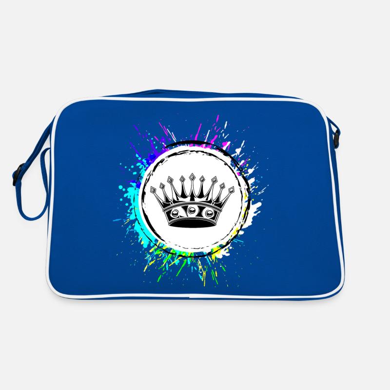 Icône de silhouette de couronne Sac Retro