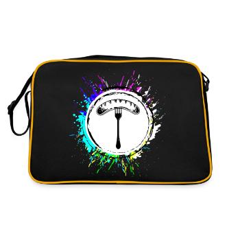 Bratwurst Wurst - Retro Tasche - Schwarz/Gold - Hinten