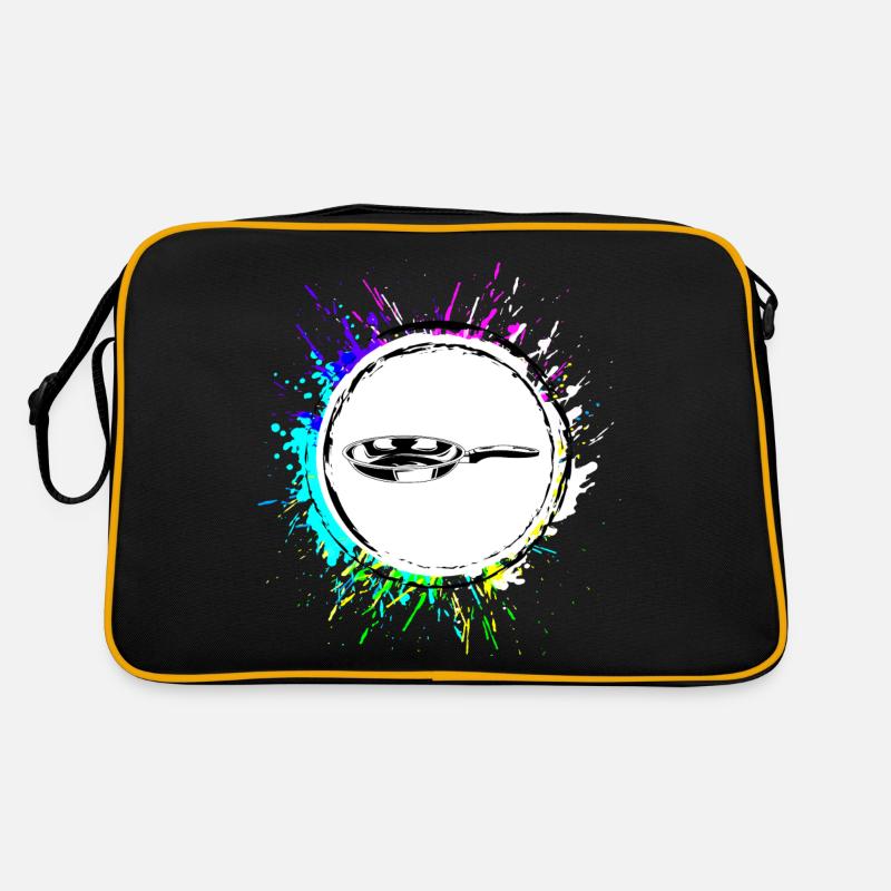 Pfanne Logo Bunt Kochen Retro Tasche