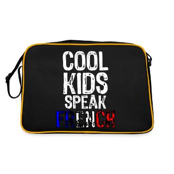 French language Cool Kids Speak French Gift France - Retro Bag - black/gold - Back