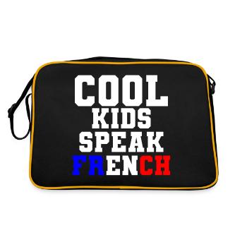 French language Cool Kids Speak French Gift France - Retro Bag - black/gold - Back