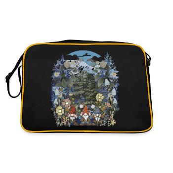 Forest Dweller, Wilderness, Fantasy, Mythical Creature, Nature, Child - Retro Bag - black/gold - Back