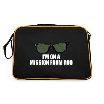 I m on a mission from God White - Retro Tasche - Schwarz/Gold - Hinten