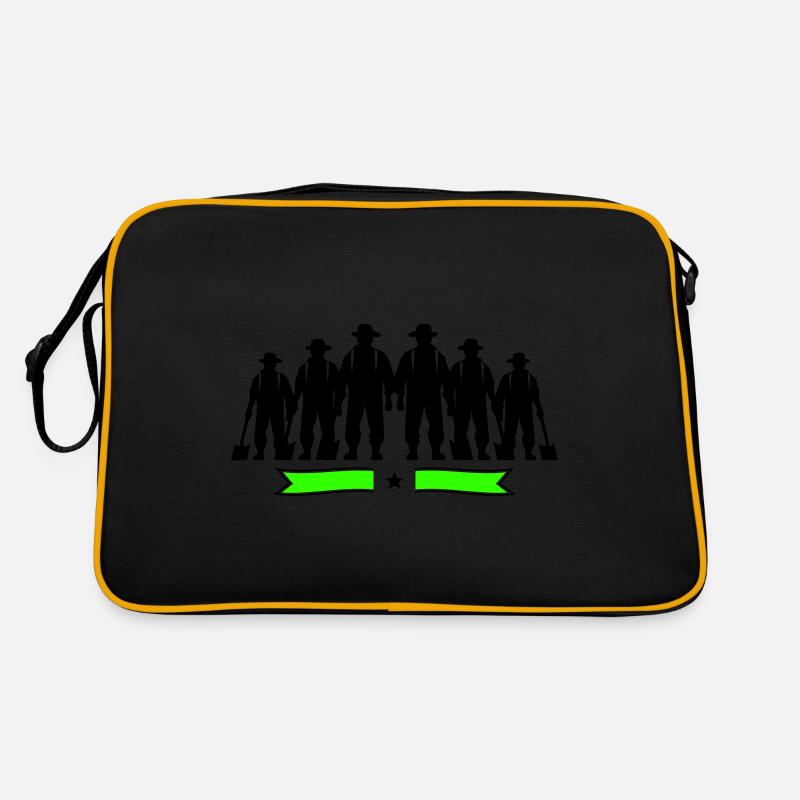 Farmer Bauer Silhouette Retro Tasche