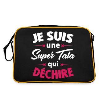 Je Suis Une Super Tata Qui Déchire - Sac Retro - noir/or - Dos