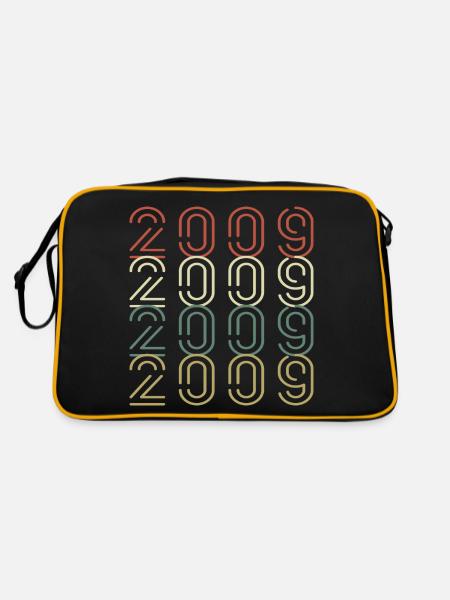 Original 2009 Jahrgang Vintage Geburtstag Retro - Retro Tasche - Schwarz/Gold - Hinten