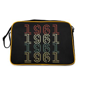 Original 1961 Jahrgang Vintage Geburtstag Retro - Retro Tasche - Schwarz/Gold - Hinten