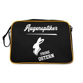 Augenoptiker Frohe Ostern Ostergeschenk Augenoptik - Retro Tasche - Schwarz/Gold - Hinten