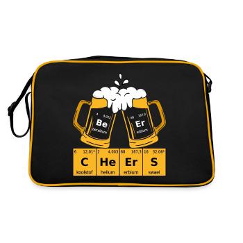 Bier Periodensystem - Retro Tasche - Schwarz/Gold - Hinten