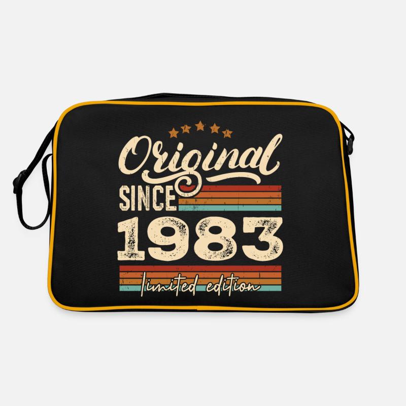 Original 1983 Vintage - Cadeau D’anniversaire 1983 - Sac Retro - noir/or