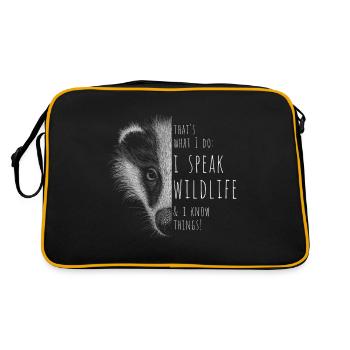 Je parle de la faune et je sais des choses! Mèmes de la faune - Sac Retro - noir/or - Dos