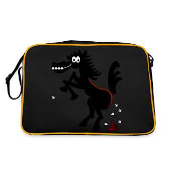 Cheval sauvage 'n mouches (ddp) - Sac Retro - noir/or - Dos