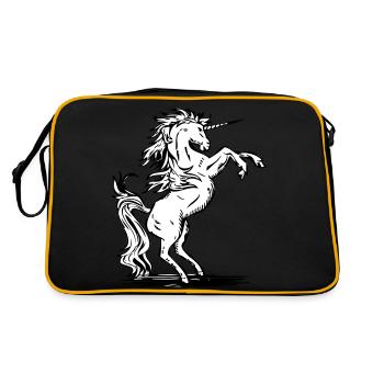 Einhorn - Einhorn - Retro Tasche - Schwarz/Gold - Hinten