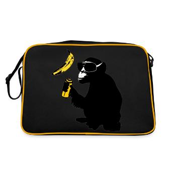 singe pulvérisé banane - Sac Retro - noir/or - Dos