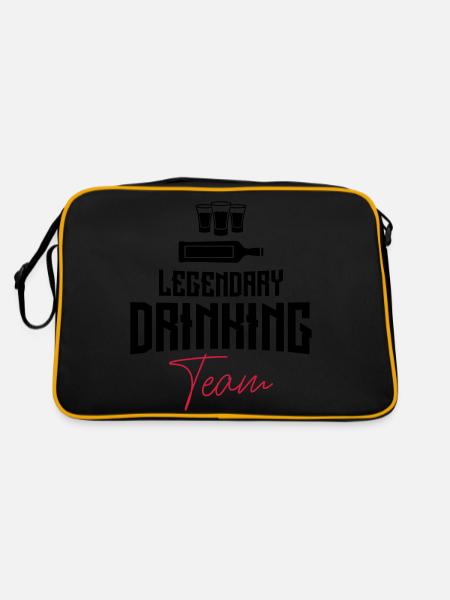 drinking team legendary shots - Retro Tasche - Schwarz/Gold - Hinten