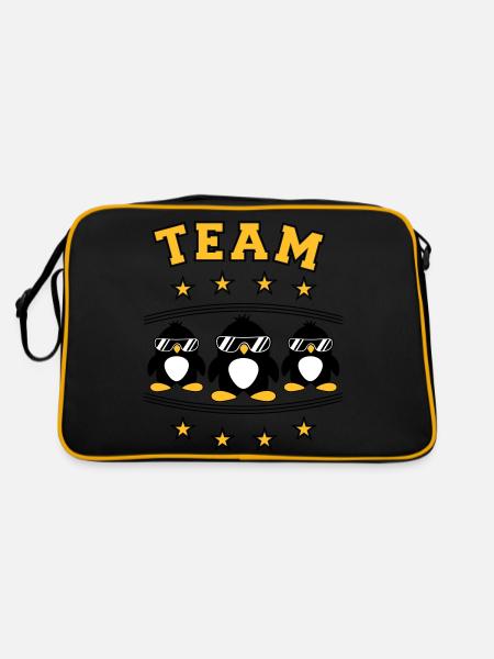 Penguins Team Friends - Retro Bag - black/gold - Back
