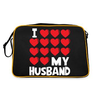I Love My Husband - Retro Tasche - Schwarz/Gold - Hinten