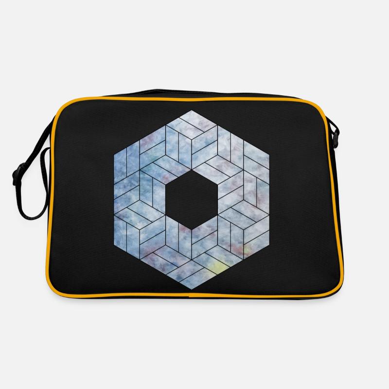 hexagone schwarzbunt - Retro Tasche - Schwarz/Gold