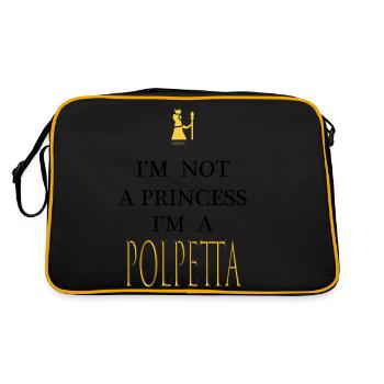 Ich bin ein MEATBALL - Retro Tasche - Schwarz/Gold - Hinten