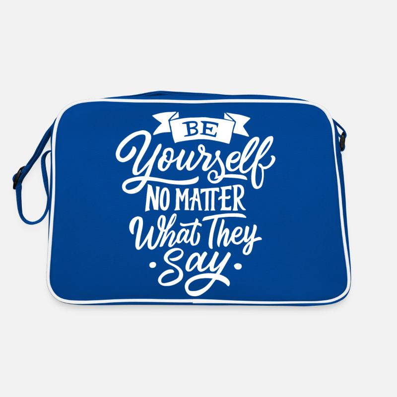 Spruch Englisch sei du selbst Motivation Retro Tasche