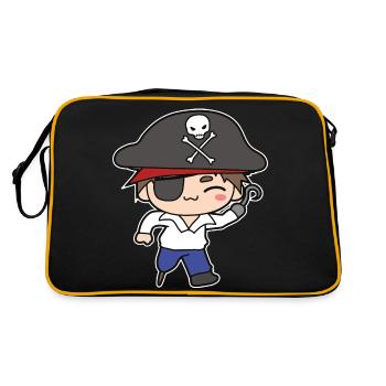 Pirat - Retro Tasche - Schwarz/Gold - Hinten