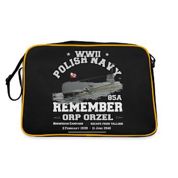 Remember ORP Orzel - Polish Navy WW2 - Retro Bag - black/gold - Back