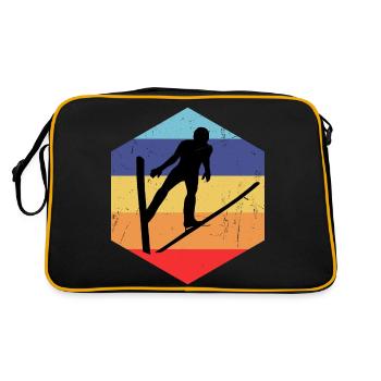 Ski Jumper Ski Jumping Winter Sports Ski Flying Male - Retro Bag - black/gold - Back