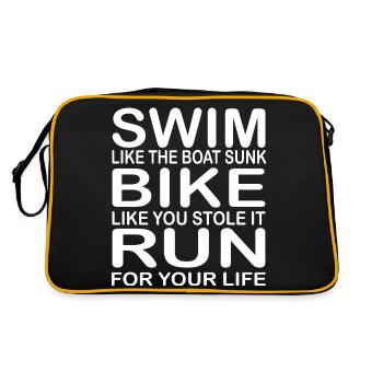 Triathlon Swim Bike Run - Retro Bag - black/gold - Back