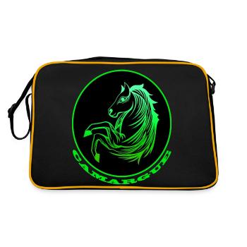 Cheval de Camargue vert fluo - Sac Retro - noir/or - Dos