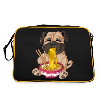 carlin mangeant des ramen - Sac Retro - noir/or - Dos