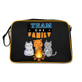 team family cat camping bachelorette party a - Retro Bag - black/gold - Back
