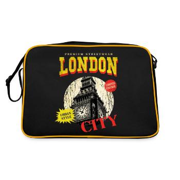 Londres Angleterre UK City Skyline Vintage Retro - Sac Retro - noir/or - Dos