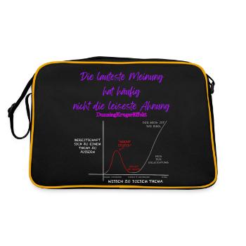 Dunning Kruger Effekt - Retro Tasche - Schwarz/Gold - Hinten