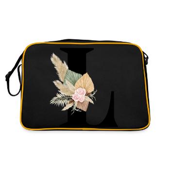 lettre L fleuris - Sac Retro - noir/or - Dos
