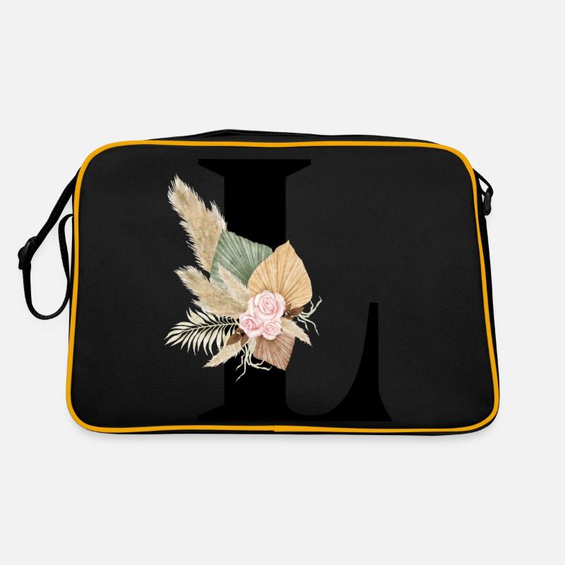 letter L flowers Retro Bag