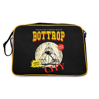 Bottrop Germany City Skyline Vintage Retro - Retro Bag - black/gold - Back
