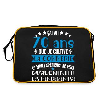 70 ans que je cultive la connerie anniversaire - Sac Retro - noir/or - Dos