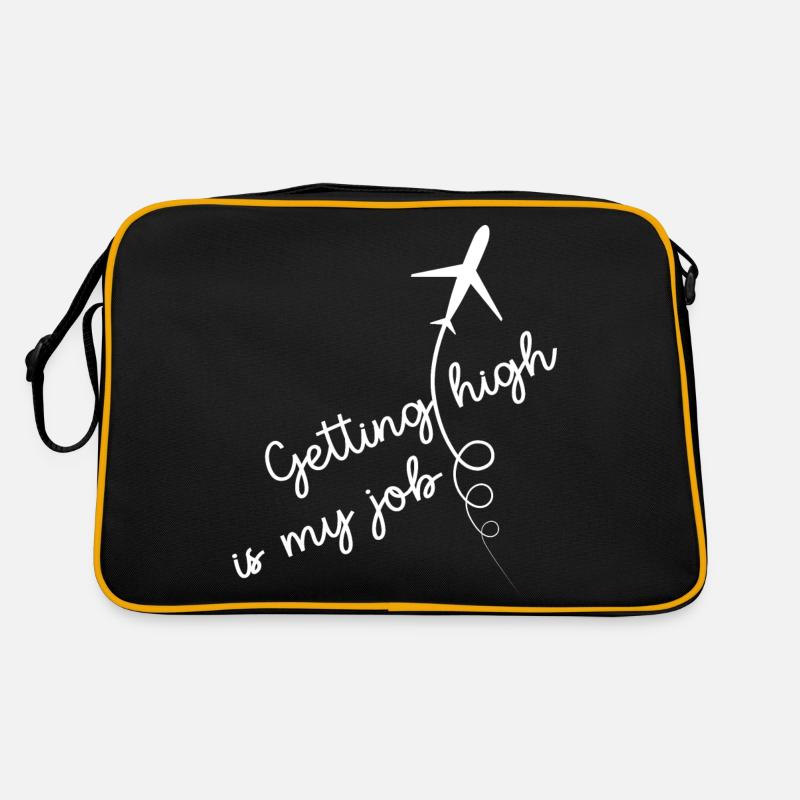 Pilot flies airplane flight hours "getting high" Retro Bag