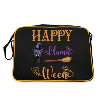 Happy Llamaween llama halloween funny costume boys - Sac Retro - noir/or - Dos