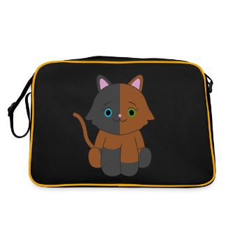 Chat brun et noir - Sac Retro - noir/or - Dos