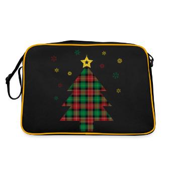 Christmas tree plaid print - Retro Bag - black/gold - Back