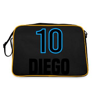 Diego 10 Schwarz und Blau - Retro Tasche - Schwarz/Gold - Hinten