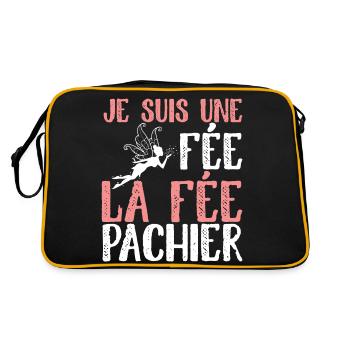 Je Suis La Fée Pas Chier Humour Fête Des Mères - Sac Retro - noir/or - Dos