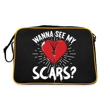 Wanna See My Scars - Heart Surgical Operation - Retro Tasche - Schwarz/Gold - Hinten
