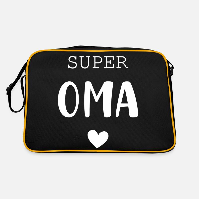Super Oma mit Herz Retro Tasche